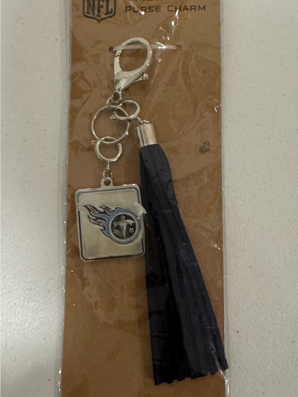 NFL Tennessee Titans Black Tassel Purse/Key Holder